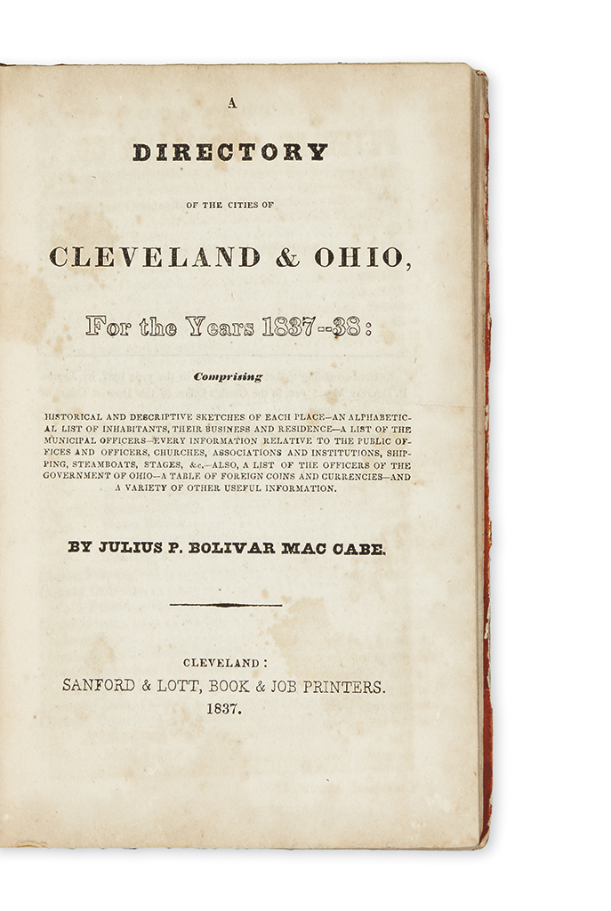 Appraisal: OHIO MacCabe Julius P B compiler A Directory of the