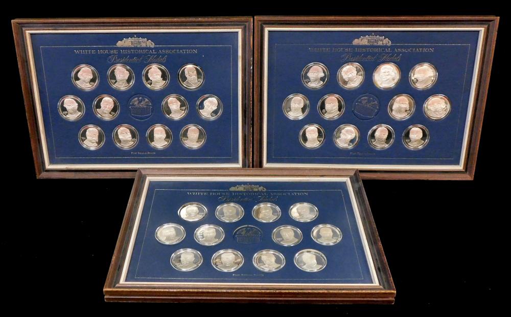 Appraisal: FRANKLIN MINT COLLECTION OF STERLING SILVER ROUND INGOTS WHITE HOUSE