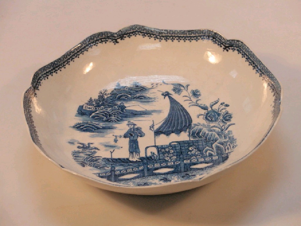 Appraisal: A Caughley Salopian porcelain dish of shaped circular form printed