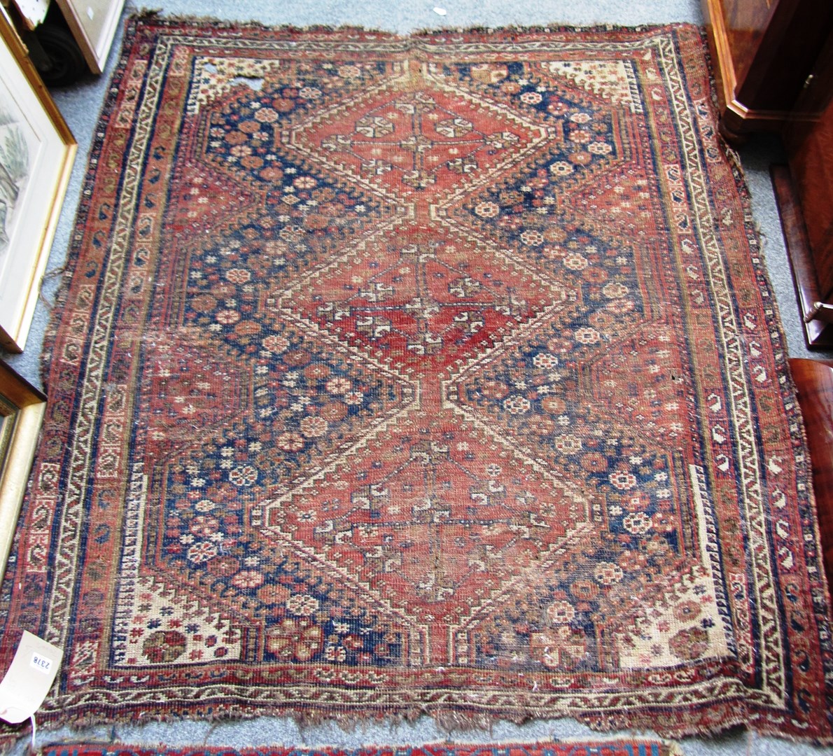 Appraisal: Three rugs a Shiraz cm x cm a Belouch cm