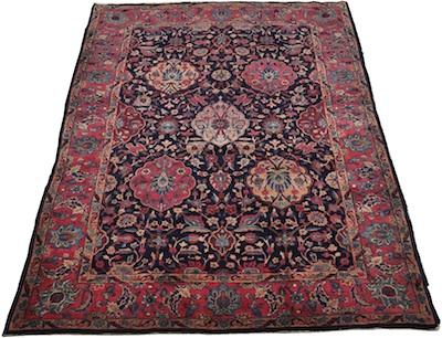 Appraisal: A Mashad Carpet Approx '- x '- Low wool pile