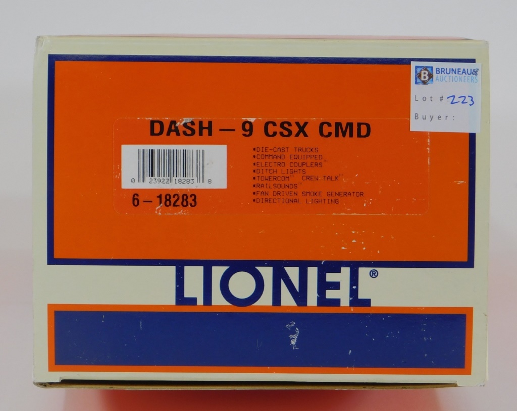 Appraisal: LIONEL DASH- CSX CMD O GAUGE ELECTRIC TRAIN United States