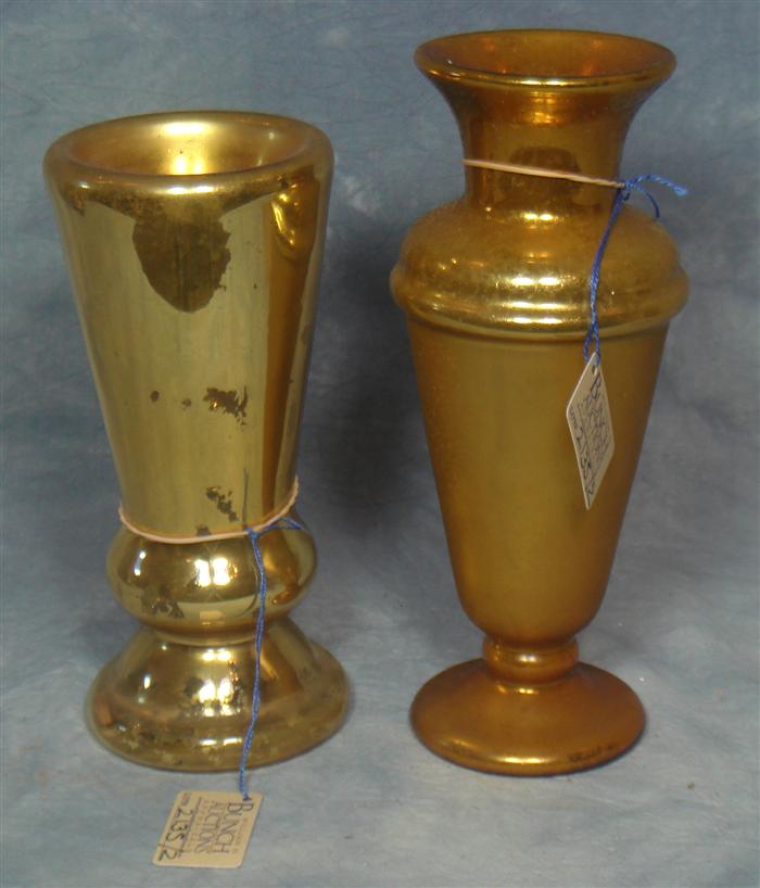 Appraisal: gilt mercury glass vases tallest Estimate -