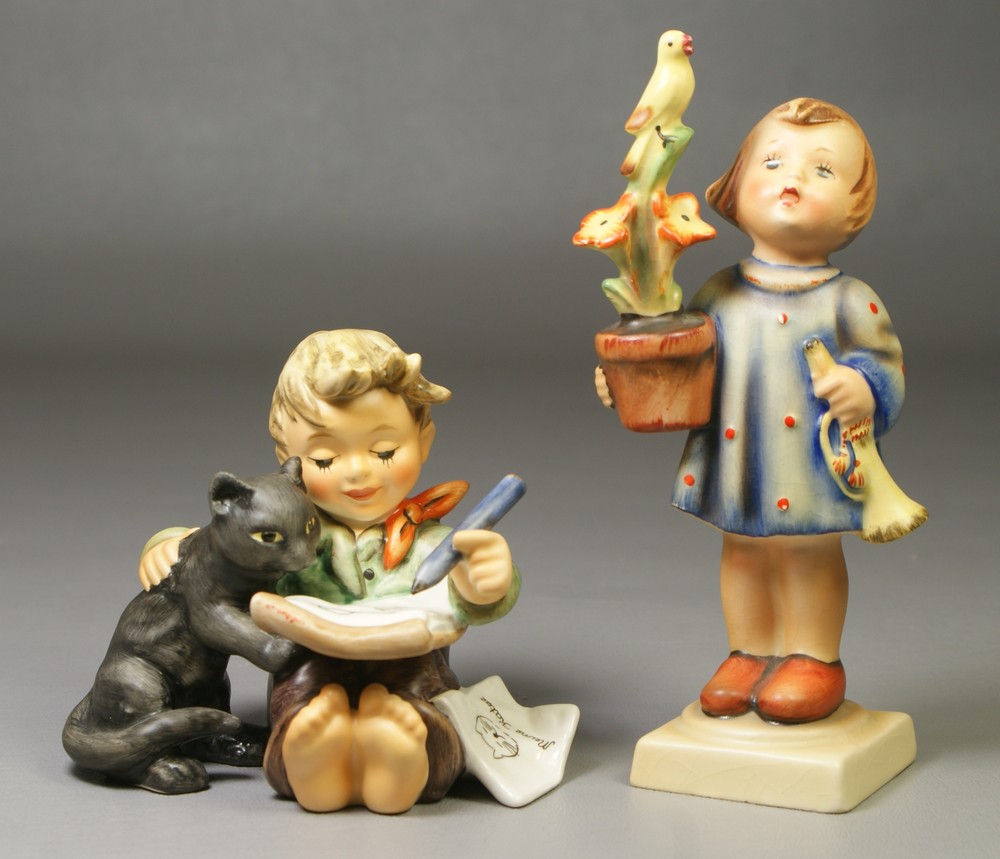 Appraisal: Goebel Hummel Figurines 'Congratulations' HUM TMK slight wear to polka