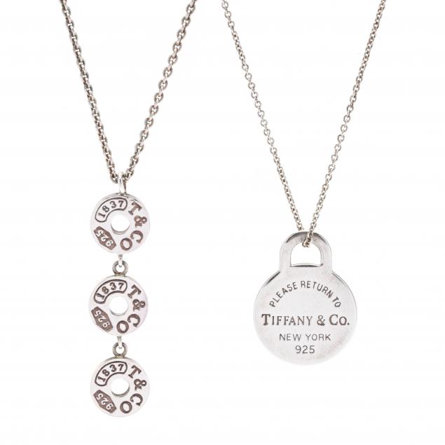 Appraisal: TWO STERLING SILVER NECKLACES TIFFANY CO The first with a