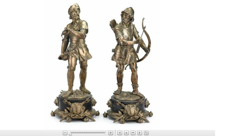 Appraisal: Pair of French silvered bronze figures late th century