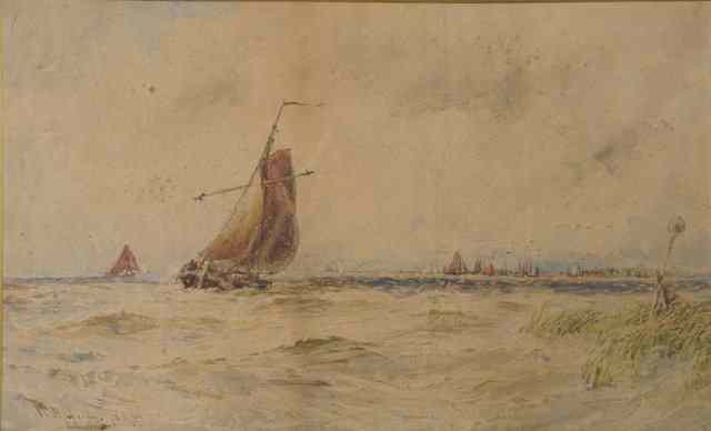 Appraisal: Thomas Bush Hardy - A fishing boat at sea with