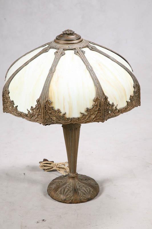 Appraisal: TABLE LAMP Attributed to Phoenix Slag panel lamp with original