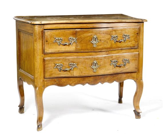 Appraisal: CHEST OF DRAWERS Louis XV Grenoble th c Molded walnut