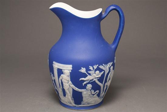 Appraisal: Wedgwood blue and jasperware jug second half- th century classical