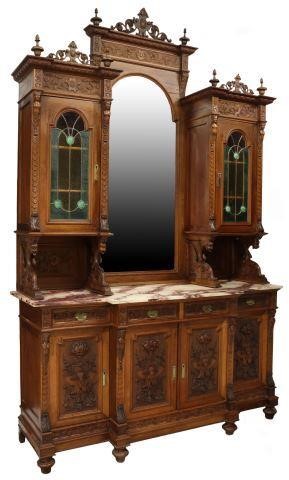 Appraisal: Italian Renaissance Revival walnut breakfront sideboard Rovere Giovanni Oneglia late