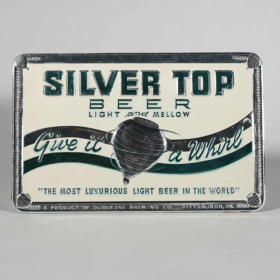 Appraisal: Silver Top Beer Embossed Foil Pressed Sign EXCEPTIONALReference n aBrewery