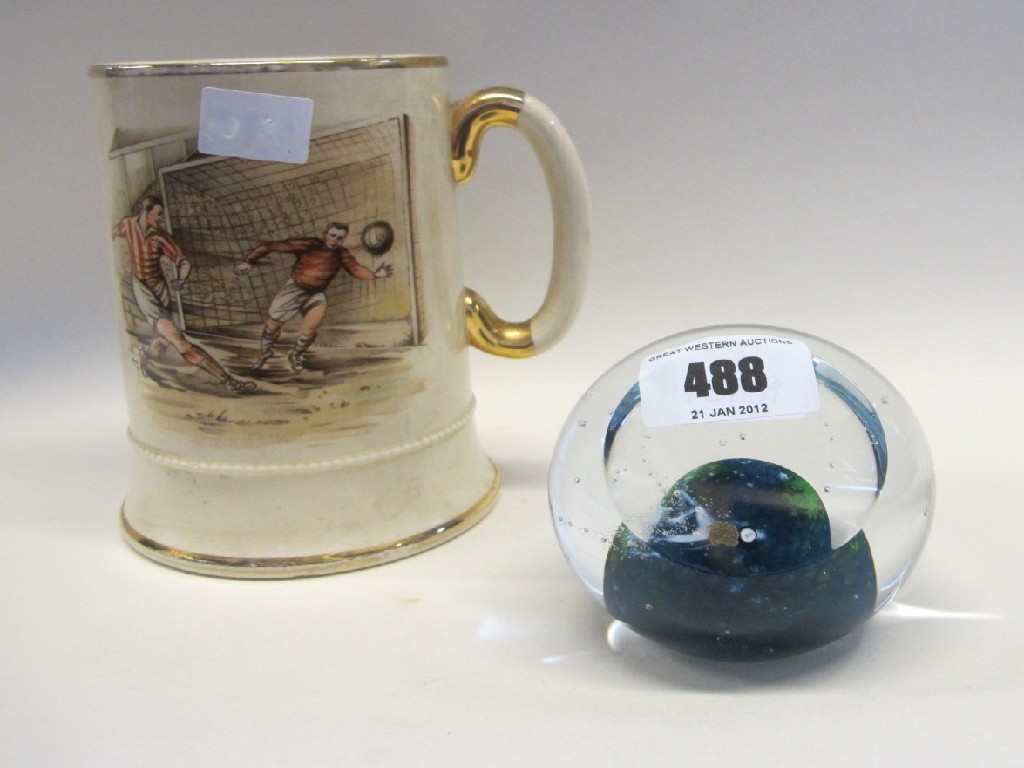 Appraisal: Selkirk Glass Limited Edition Halley's Comet paperweight tankard decorated with