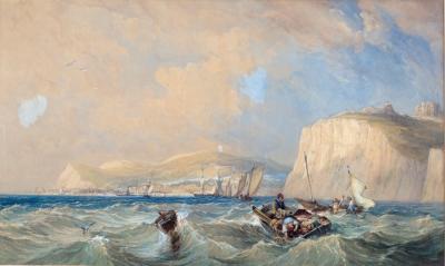 Appraisal: Charles Bentley OWS British - Off Dover watercolour and bodycolour