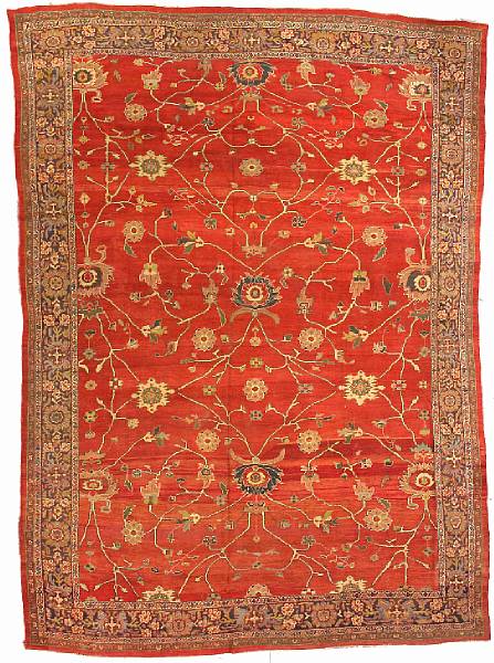 Appraisal: A Sultanabad carpet Central Persia late th century size approximately