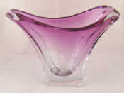 Appraisal: A pale mauve heavy signed studio glass vase c signature