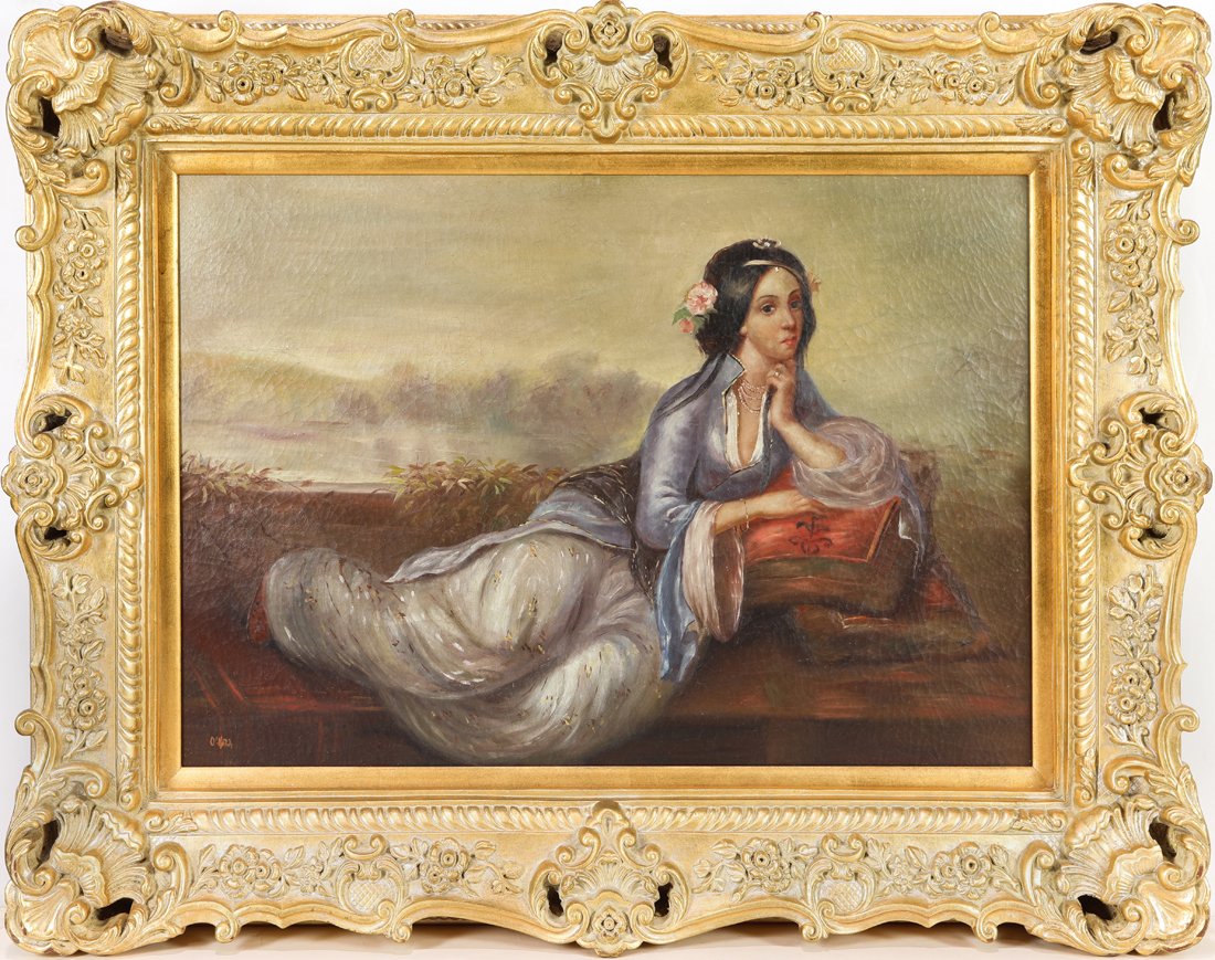 Appraisal: PAINTING AMERICAN SCHOOL American School th th century Woman Lounging