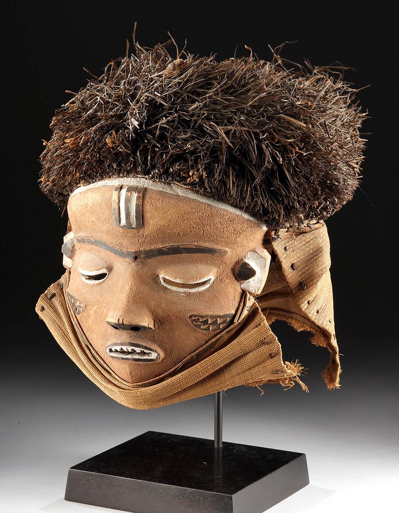 Appraisal: Early th C African Pende Wood Plant Fiber Mask Originally