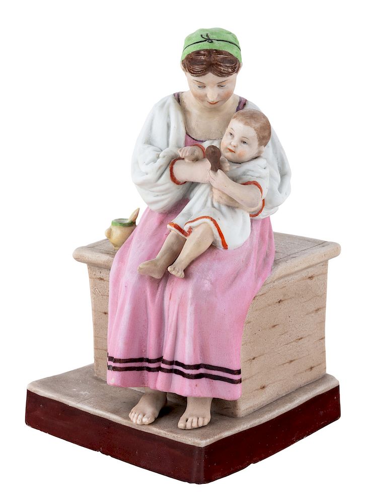 Appraisal: A RUSSIAN PORCELAIN FIGURE OF A WOMAN WITH A CHILD