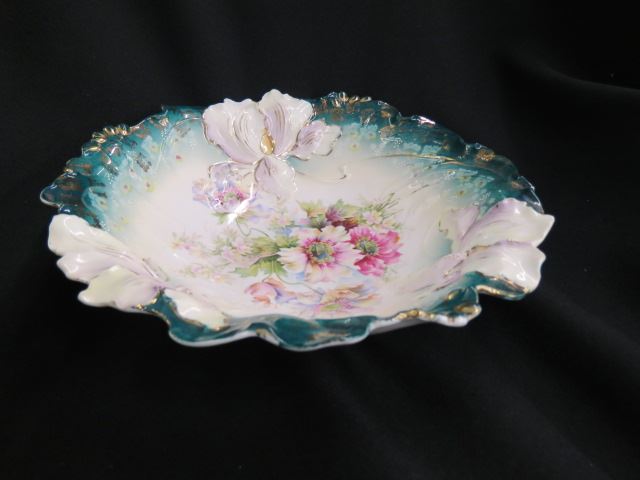 Appraisal: R S Prussia Porcelain Berry Bowl floral bouquet circle mark