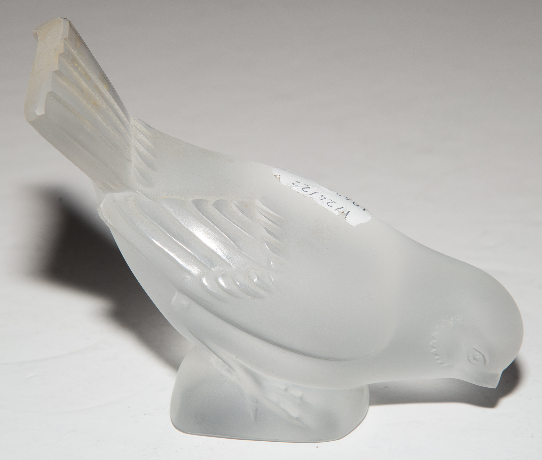 Appraisal: LALIQUE GLASS BIRD in H in L