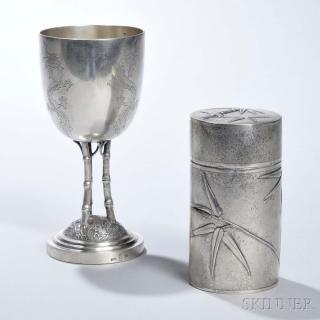 Appraisal: Two Pieces of Chinese Export Silver Tableware late th early