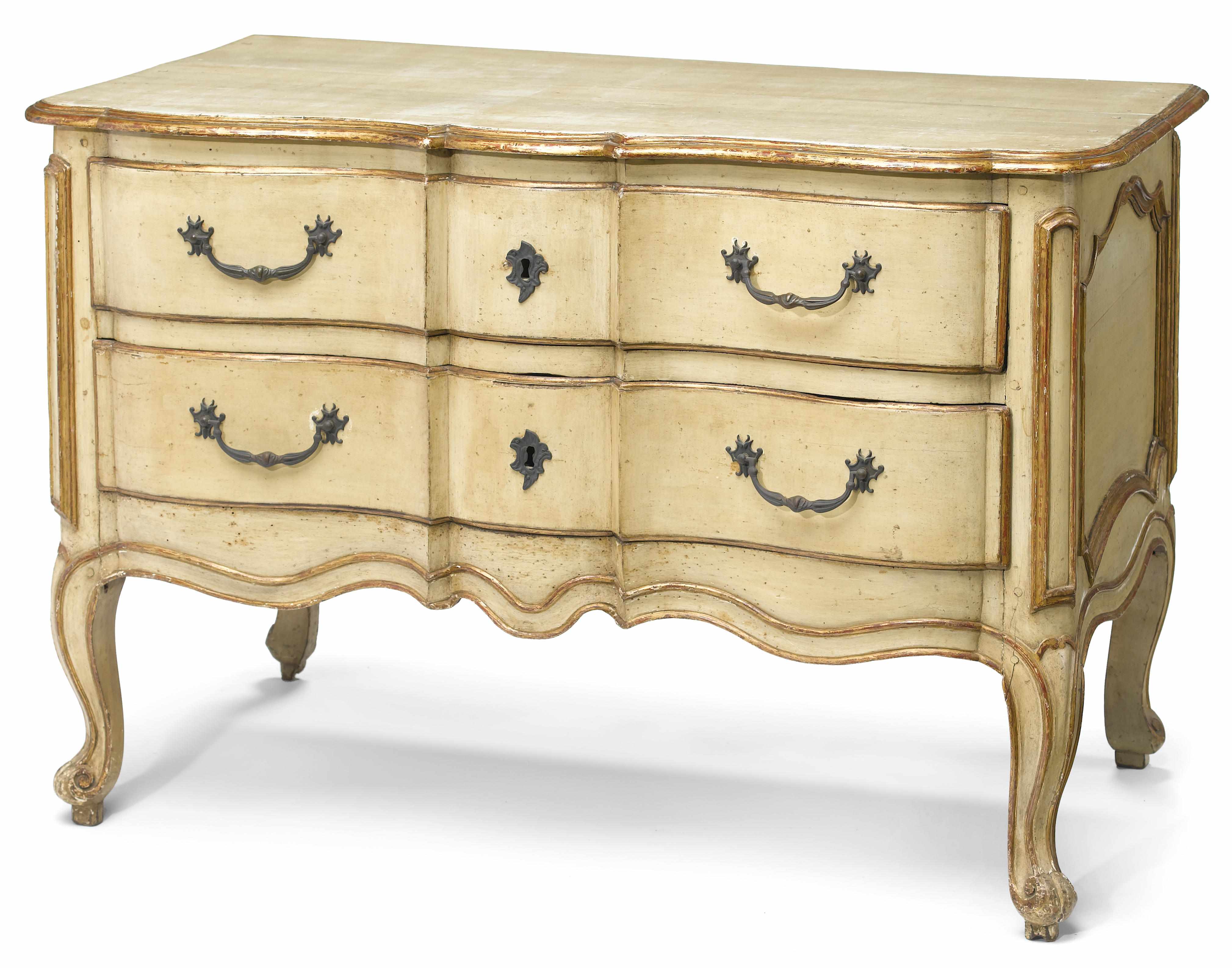 Appraisal: An Italian Rococo paint decorated commode mid th century The