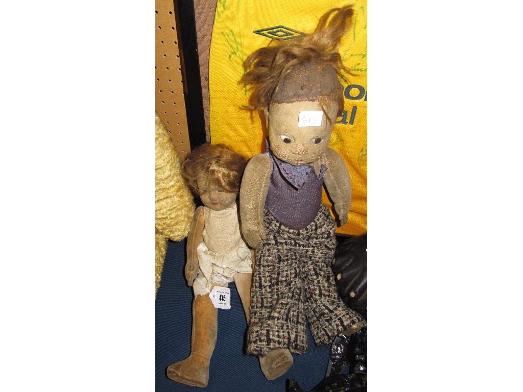 Appraisal: Lot comprising two cloth dolls