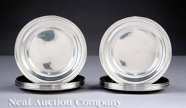 Appraisal: Set of Twelve American Sterling Silver Bread and Butter Plates