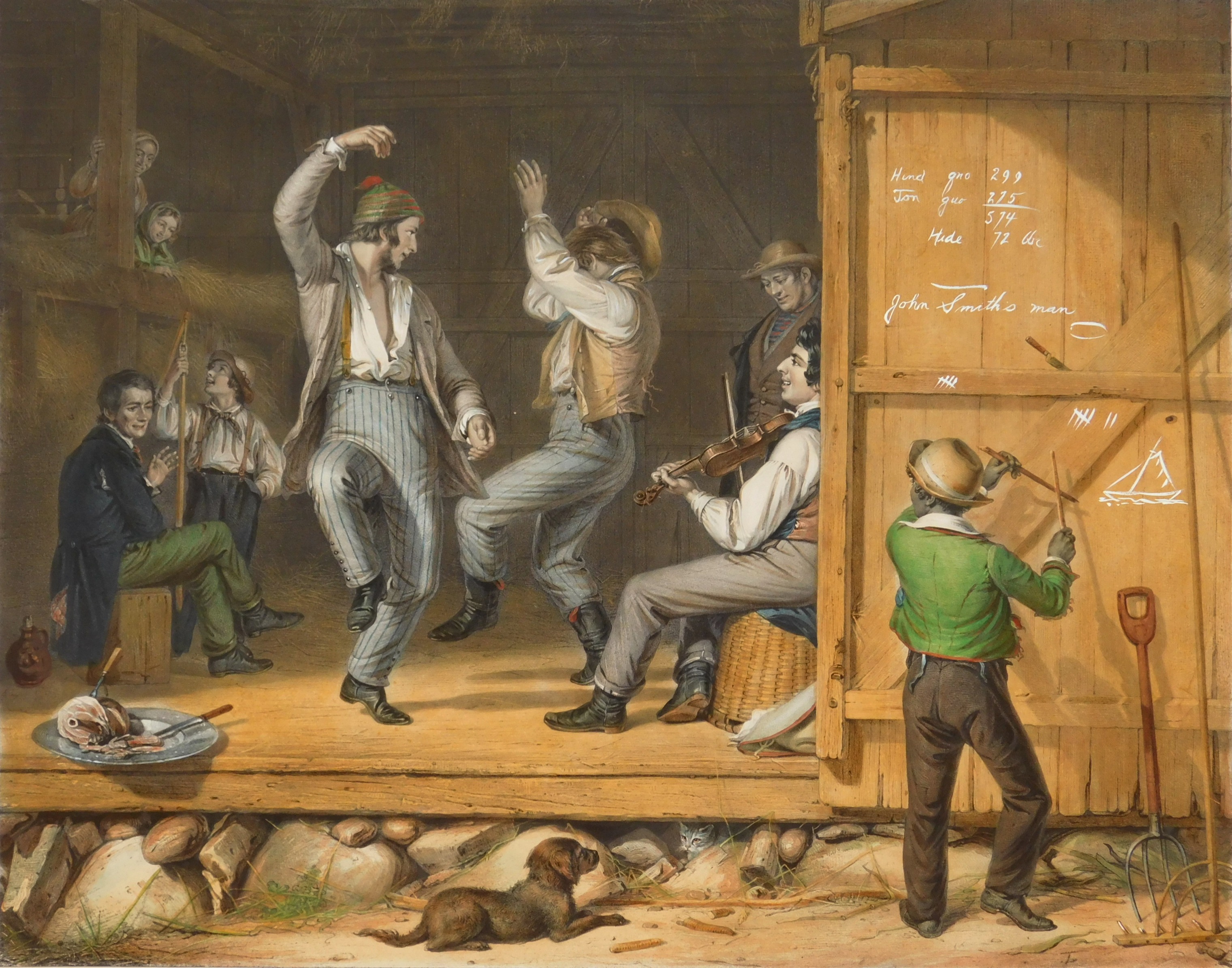 Appraisal: after William Sydney Mount American - ''Music is Contagious''- hand-colored