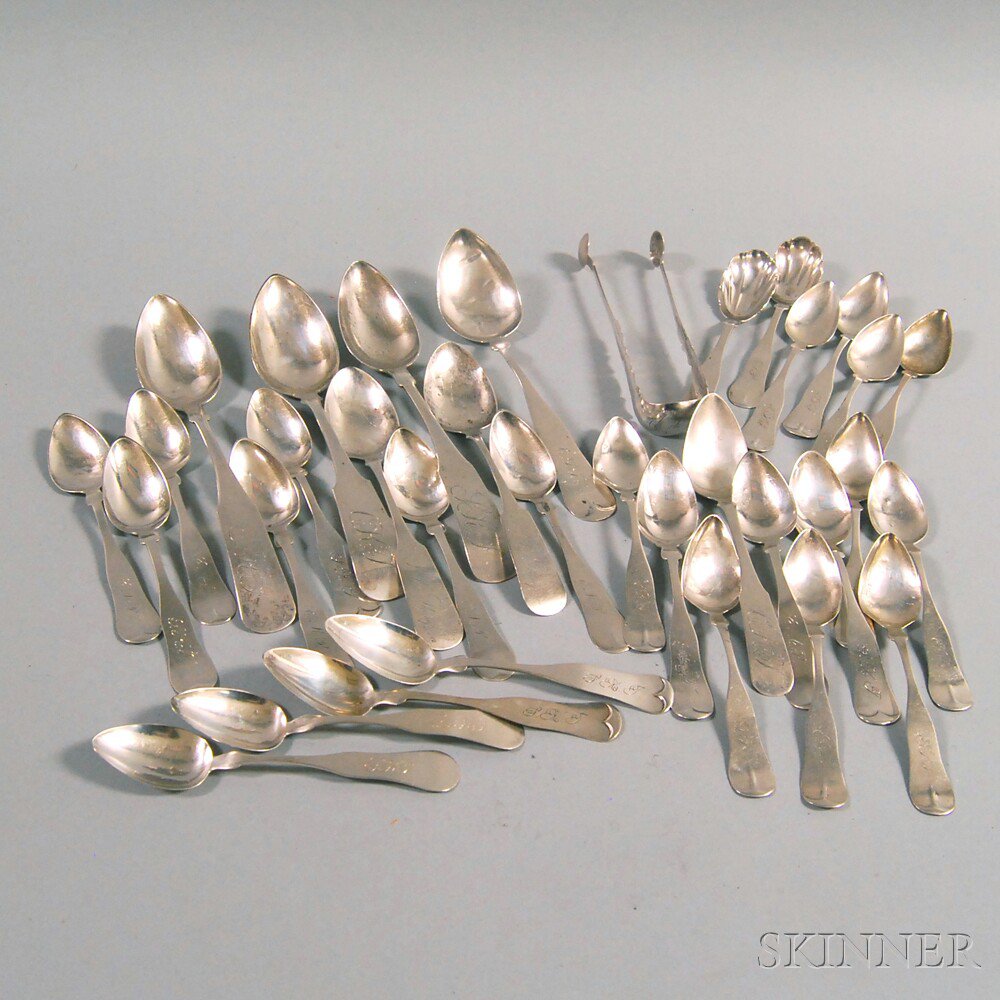 Appraisal: Group of Mostly Coin Silver Spoons including ten A P