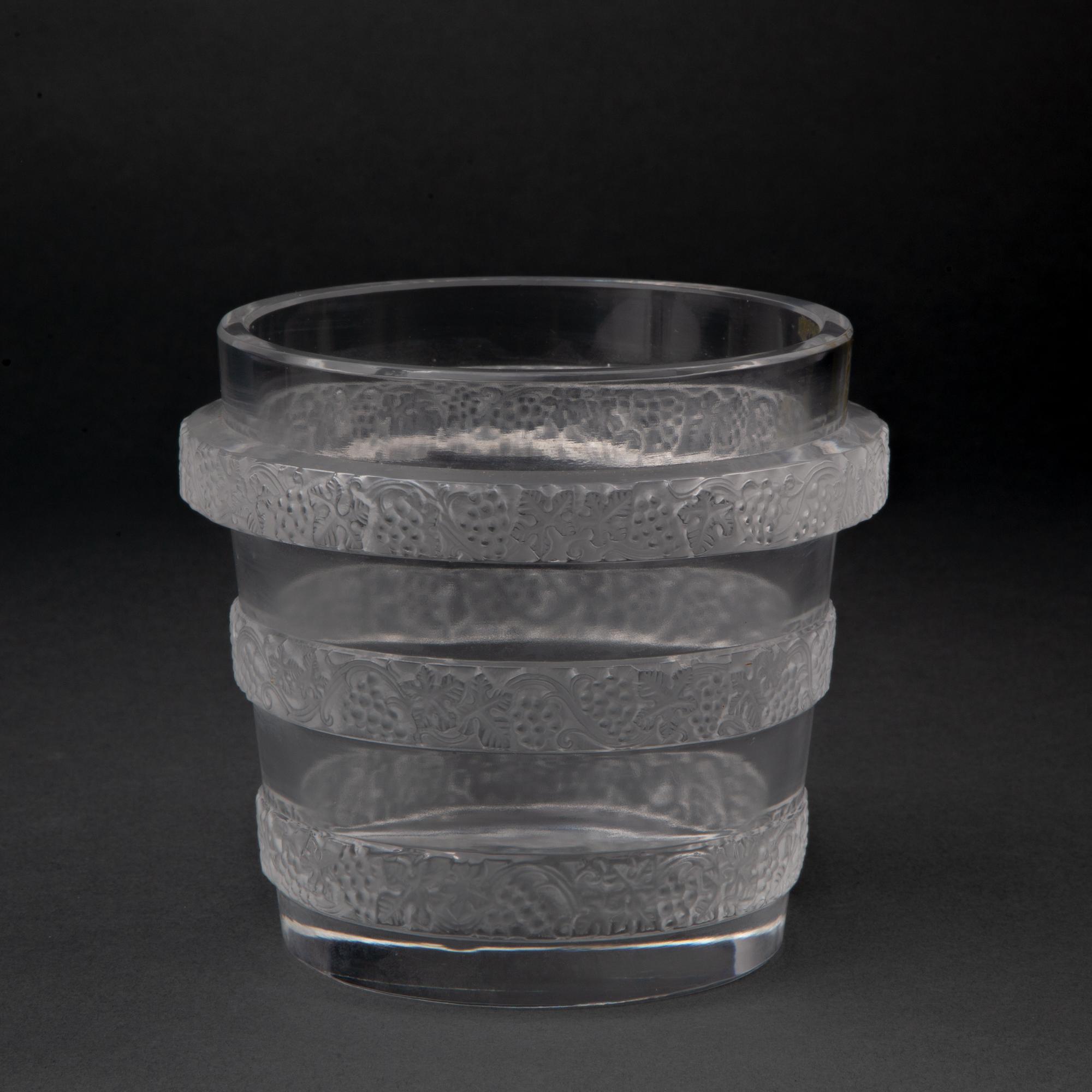 Appraisal: LALIQUE LAVE-RAISINS RIQUEWIHR ICE BUCKET A Lalique Lave-Raisins Riquewihr crystal