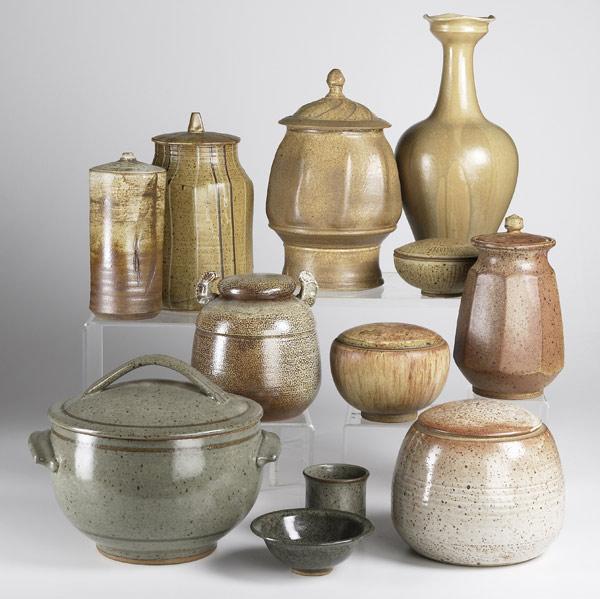 Appraisal: CONTEMPORARY STUDIO POTTERY Approx fourteen stoneware pieces Many labeled Rochester