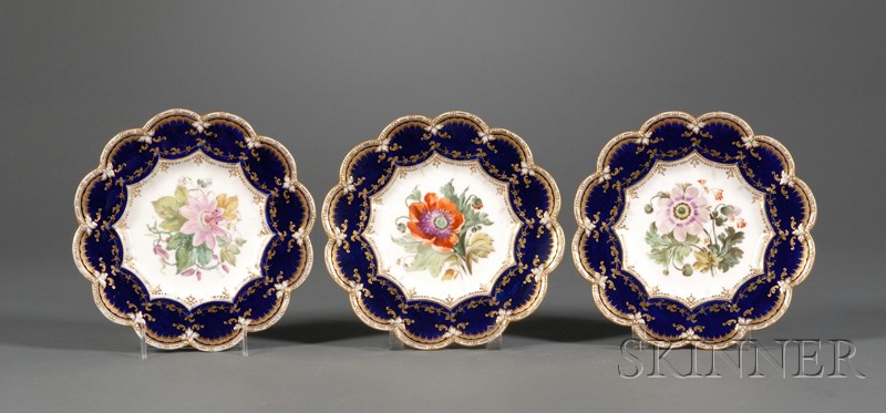 Appraisal: Eighteen Staffordshire Porcelain Botanical Dessert Plates England th century each