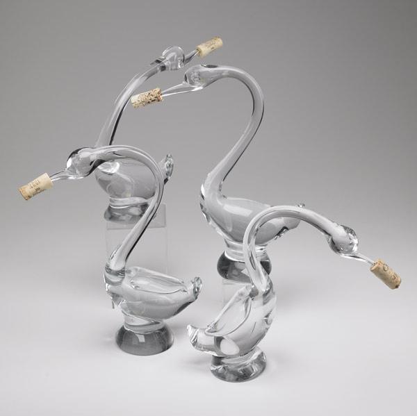 Appraisal: GLASS ITEMS Four pieces includes clear crystal blown glass figural