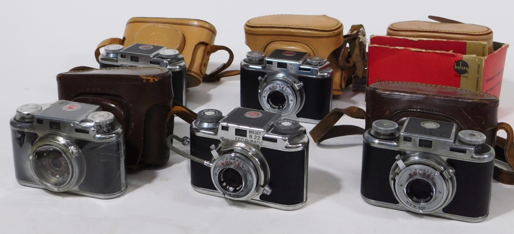 Appraisal: GROUP OF BOLSEY CAMERAS Group of Bolsey cameras circa Includes