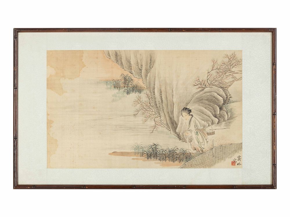 Appraisal: Anonymous Anonymous Chinese th Century Girl at the Riverbank ink