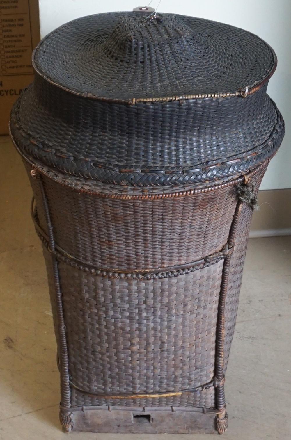 Appraisal: Southeast Asian Storage Basket with Lid H in cm