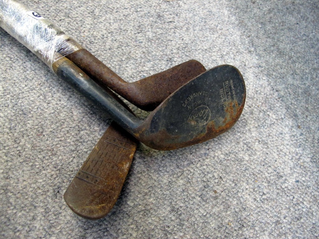 Appraisal: Three hickory shafted golf clubs