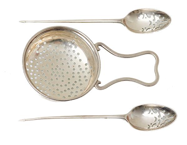 Appraisal: A GEORGE III SILVER STRAINER BY GEORGE WHITFORD LONDON WITH