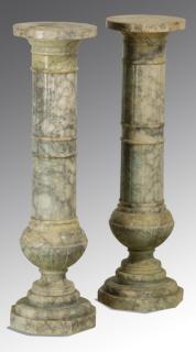 Appraisal: th c Italian carrara marble pedestals Pair of late th