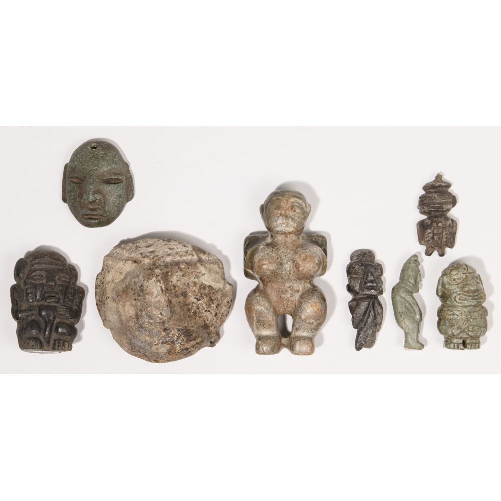 Appraisal: PRE-COLUMBIAN STONE FIGURE ASSORTMENT items of various shapes sizes colors