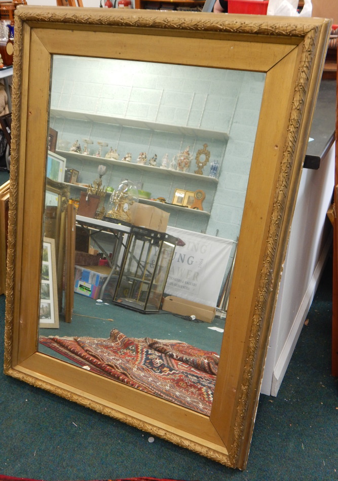 Appraisal: A late thC early thC gilt gesso rectangular wall mirror