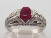 Appraisal: An carat white gold ruby and diamond ring the oval