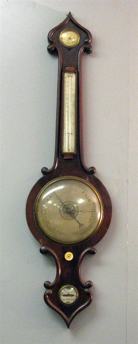 Appraisal: th century mahogany cased banjo barometer by P Guarnerio of