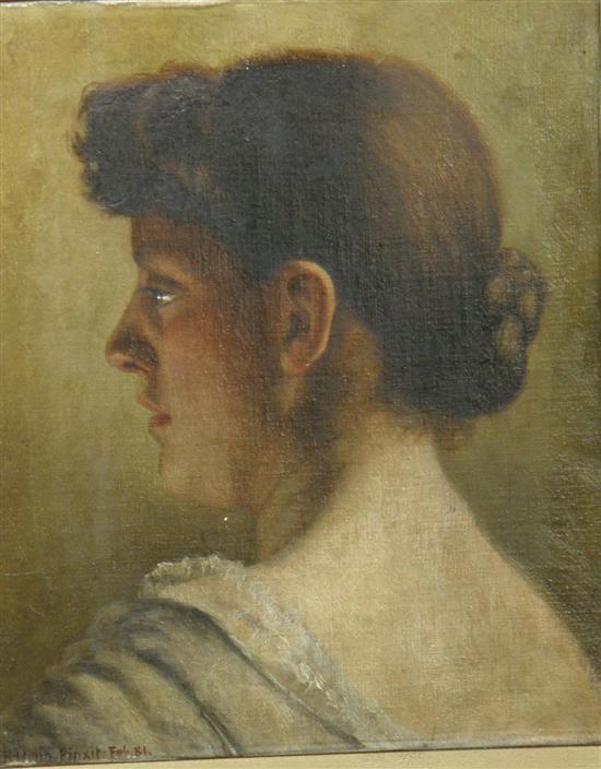 Appraisal: I R H Lin Pinxit Portrait of a woman with