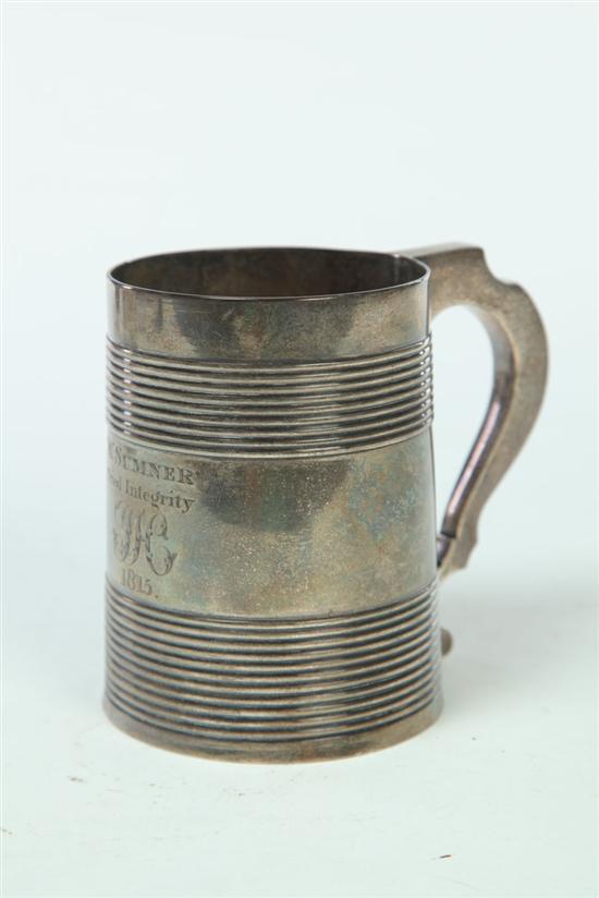 Appraisal: GEORGE III SILVER MUG OR CANN Marked for London late