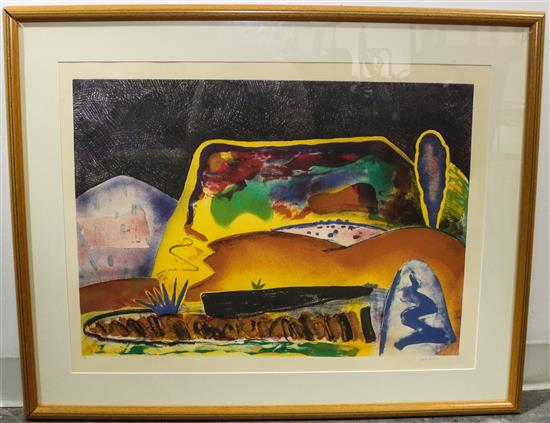 Appraisal: Sale Lot David Barbero American Abstract Landscape lithograph x inches