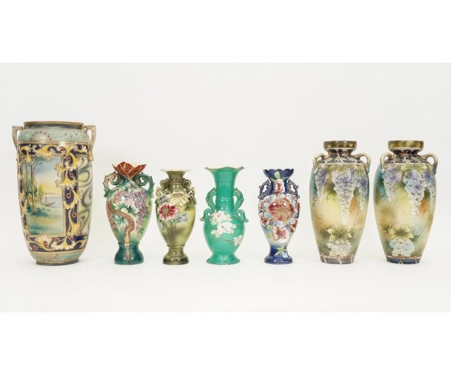 Appraisal: Seven Japanese ceramic vases circa to include a pair of