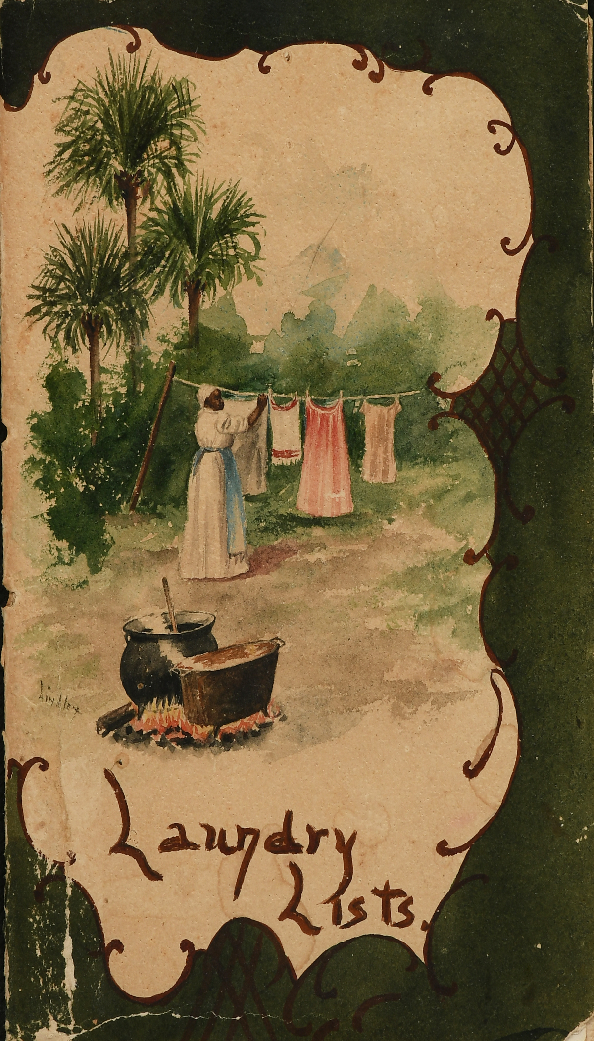 Appraisal: TWO FLORIDA PAINTINGS ''Laundry Lists'' by Josephine Lindley American -